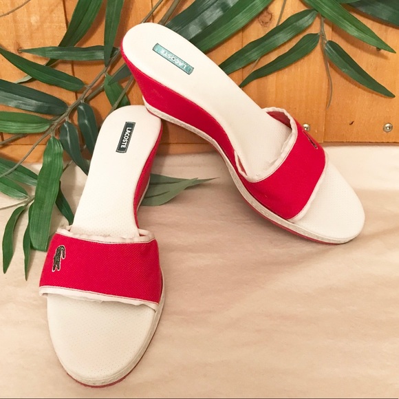 lacoste wedge sandals